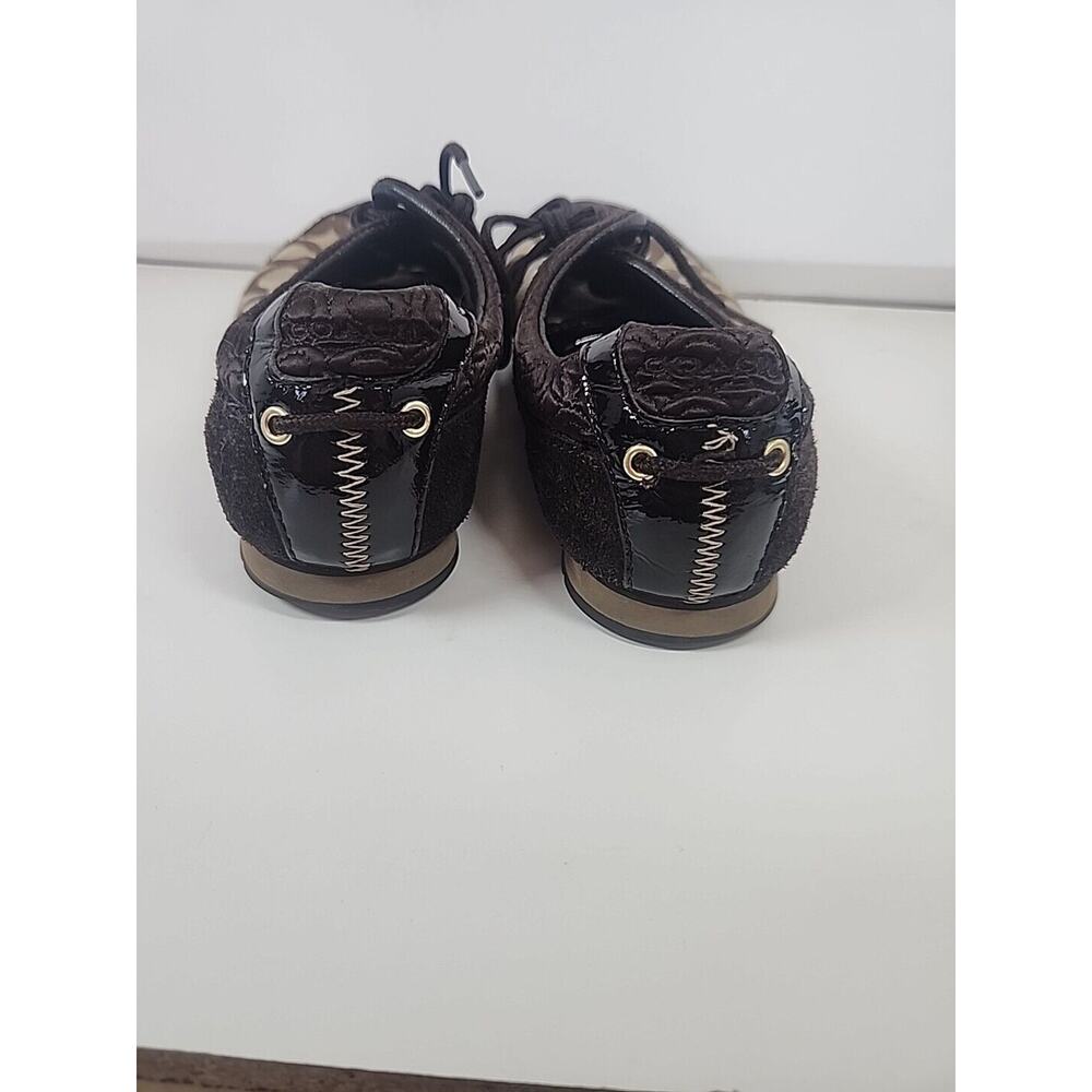 Coach Women's Kelbie Shoes Size 7M Brown Signature Lace Up Sneakers Casual 7M - Picture 3 of 10